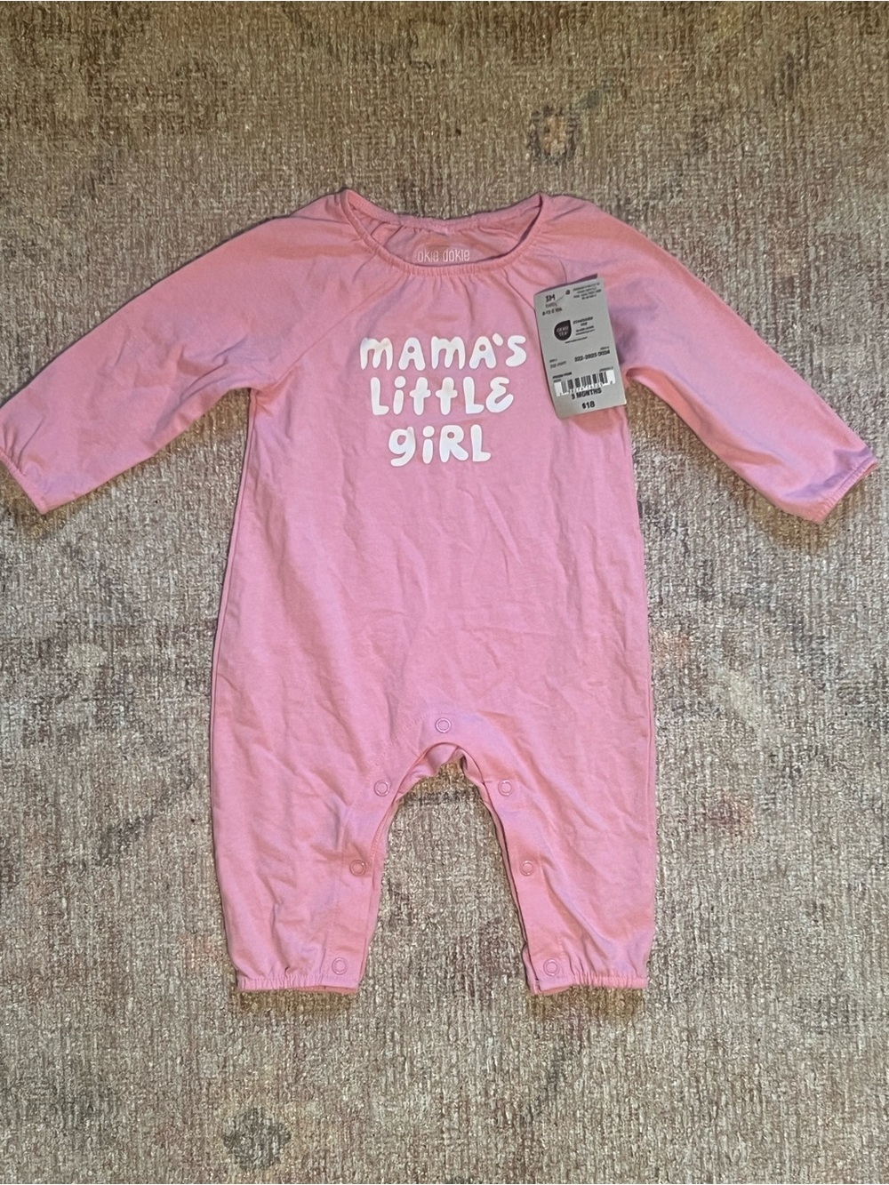 NWT okie dokie Pink "Mama's Little Girl" Long-Sleeve Baby Romper